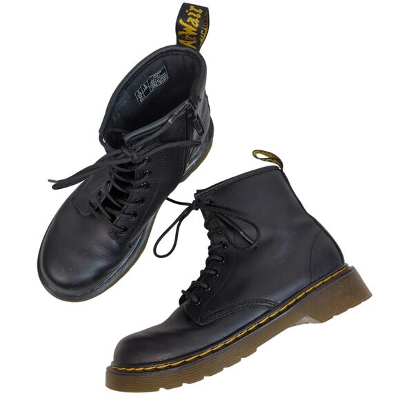 Dr. Martens 1460 Boot Black Kids 3 Lace Up Zip Up - Picture 1 of 9